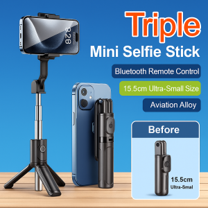 ไม้เซลฟี่ขนาดเล็ก หมุนได้ 360° พร้อมขาตั้งกล้องสำหรับโทรศัพท์มือถือ พกพาสะดวก ถ่ายรูปท่องเที่ยว