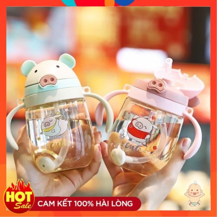 (Tặng 1 cọ rửa ống hút) Bình Tập Uống, Cốc Tập Uống Nước Dung Tích ...