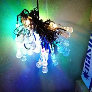 Dây đèn led hình giọt nước pha lê trong suốt nháy đủ màu 7m - 32 bóng