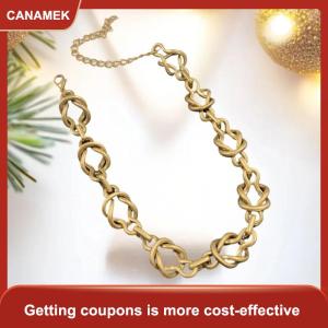 【CANAMEK 】 Vintage -Plated Exaggerated Necklace Retro Light Luxury Clasp Chain Collar Fashion Jewelry Accessories Gift
