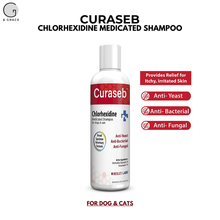 Curaseb Antifungal Antibacterial Chlorhexidine Shampoo for Dog