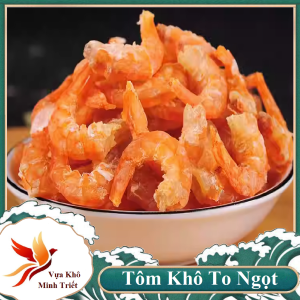 TÔM KHÔ LOẠI LỚN ĐẶC SẢN MINH TRIẾT CÀ MAU TÚI 500g VỰA KHÔ MINH TRIẾT Tôm khô được làm từ tôm đất nên thịt rất ngọt và săn dai.
