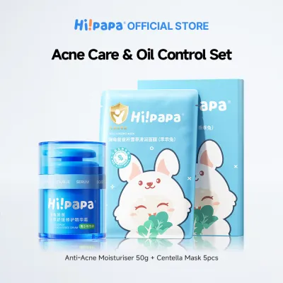 Hi!papa Oil Control Face Cream Anti-Acne Centella Soothing Moisturiser for Teens/Adults Sensitive Skin