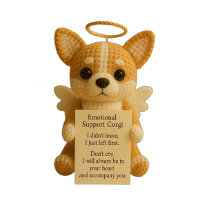 Handmade Crochet Dog Plush Toy Yarn Memorial Doll Companion For Grieving Adults And Kids