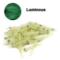 100Pcs Umpan Pancing Udang Tiruan Kecil Bercahaya Soft Lure Udang Palsu Mancing 4Cm. 