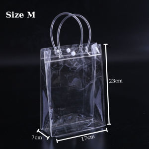 Túi xách mua sắm bằng nhựa PVC trong suốt chống thấm nước cao cấp tiện lợi Túi Xách Trong Suốt Đựng Quà