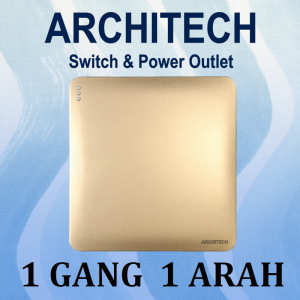 ARCHITECH INFINITY A63-K01A GOLD Sakelar/CETEKAN Lampu 1 Gang 1 Arah