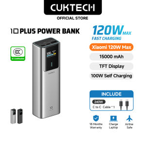 【CCC Certification Option】 CUKTECH 120W Max Fast Charging 15000mAh Power Bank PD3.0 2C1A Portable for Laptop & Phone (10 PLUS Powerbank)