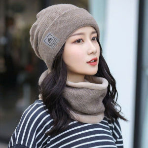 Mũ Len Trùm Đầu Nam Nữ Thiết Kế Hàn Quốc Kèm Khăn Quàng Cổ Phụ Kiện Thời Trang Trẻ Trung Năng Động