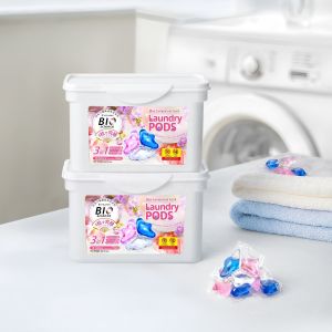 Laundry Pods Blue Wind Chime BIO Enzyme Detergent Capsules 3 in 1 Laundry Detergent Pod 40pcs Odor Lift Laundry Capsules
