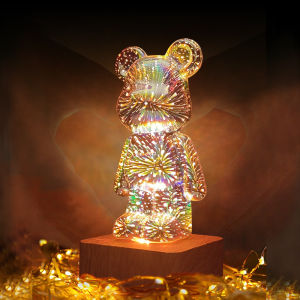 guibai Colorful cool bear lamp bedside night light ambient light fireworks bloom desktop ornaments