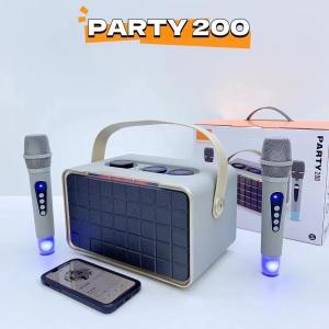(แถมฟรีไมโครโฟนลอยน้ำ 2 ตัว) ลำโพงบลูทูธไร้สาย Party 200 ลำโพงบลูทูธแบบพกพา ลำโพงช่วยสอน ไมโครโฟน ลำโพงบลูทูธไร้สาย แบตเตอรี่ในตัว ลำโพงโฮมคาราโอเกะ