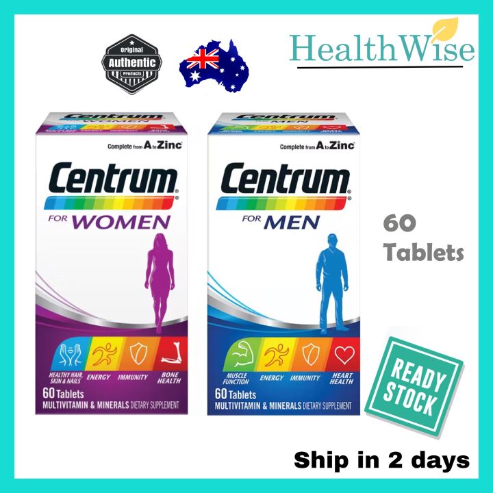 [AUSTRALIA] CENTRUM For Men / Women 60 / 90 / 200 Tablets Multivitamin ...