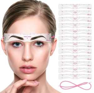 [COD] 12 Cetakan Alis Tali Eyebrow Ruler Set 12 Pcs Cetakan Alis 3D Tali Elastis