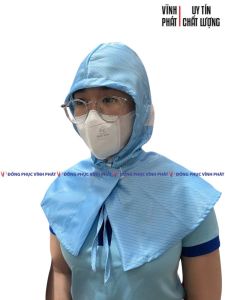 Mũ vải trùm bọc đầu tóc MÀU XANH YA CHỐNG TĨNH ĐIỆN bảo hộ an toàn công nhân phòng kín | Hàng sẵn đầy đủ nhiều