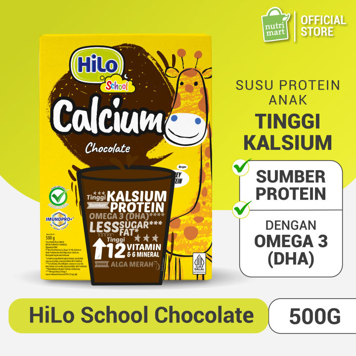 HiLo School Chocolate 500gr - Susu Anak Tinggi Kalsium Protein Lebih Rendah Gula