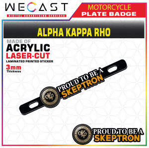WECAST TRISKELION SKEPTRON PHI LAMBDA PHI BETA RHO GIBAS TFOE-PE MOTORCYCLE PLATE ACRYLIC BADGE
