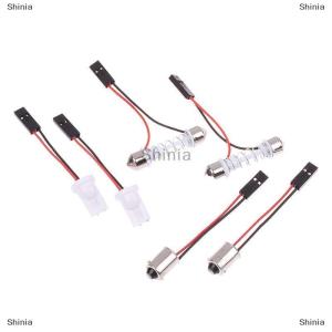 [COD] Shinia 10ชิ้นอะแดปเตอร์สำหรับไฟรถยนต์แผง LED หยุดโคมไฟภายในรถหลอดไฟโดม T10 BA9S T4W พู่เป็นสายเคเบิลเชื่อมต่อสีชมพู