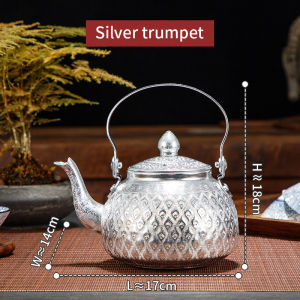 กาน้ำชาลายไทยสีเงิน สำหรับใช้ในห้องรับประทานอาหาร กาน้ำชาสำหรับประดับตกแต่งในห้องอาหาร กาน้ำชาสไตล์ย้อนยุค