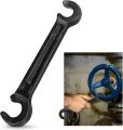 8-Inch Double Ended Valve Wheel Wrench,Durable Cast Steel Hand Tool for Smooth Valve Opening & Closing,Protects Handwheels from Damage - Ideal for Fire Riser Drains (1/2" and 21/32"). 