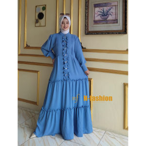 dress muslim wanita habiba dress/abaya elegan/fashion muslim/gamis syari muslimah