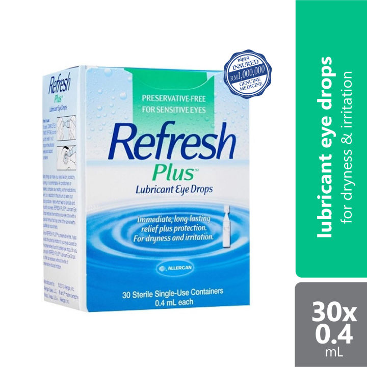 Allergan Refresh Plus Eye Drops 30box Relief Of Burning Irritation And Discomfort Lazada 