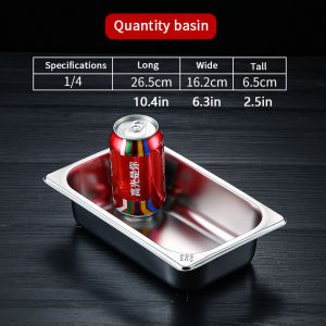 304 stainless steel hotel covered flat bottomed pan buffet food storage rectangular tray set