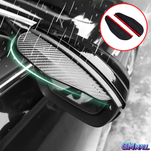 CARBON FIBER SIDE MIRROR GUARD 2PCs Visor Eyebrow Lip Rain Guard Cover Protector Shade