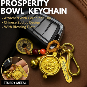 【Attracting Wealth And Treasure】 Five Blessings Fortune Pendant Zodiac Cornucopia Keychain  For Car Or Bag Decoration