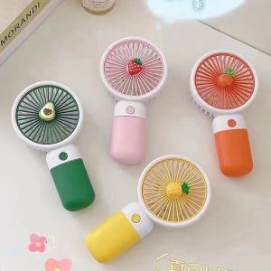 Kipas Angin Genggam Bentuk Buah Mini Portable Bahan Silikon Warna Permen Untuk Outdoor Mini Fan Bisa Untuk Stand HP