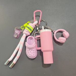 Sports Style Woven Hanging Rope Pendant Mini Water Cup Hole Shoe Combination Keychain Couple Bag Decoration