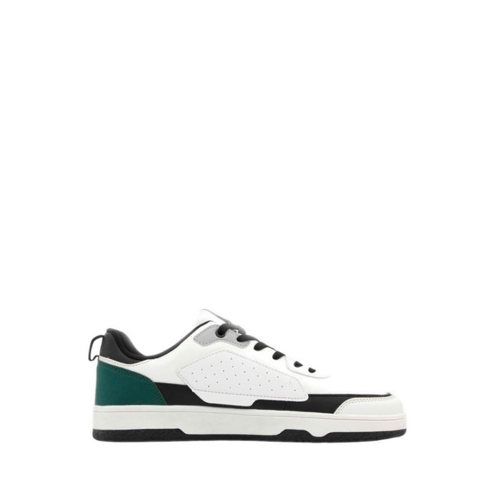 Airwalk Domino Mens Lifestyle Shoes White/Green Pu Leather Mens