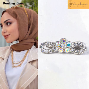 Bros Dagu Korea / Hijab / Krudung / Pashmina / Bros Peniti / Model Angka Delapan Bunga (CM 185)