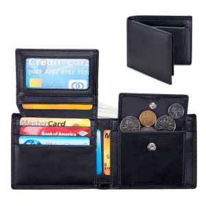 Smart King Men Short Wallet RFID Blocking Real Genuine Cow Leather Card Holder Trifold Male Wallets Coin Pocket Purses Business Fashion