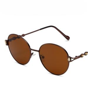 JN IMPRESSION กรอบรูปทรงกลมแนววินเทจ Spice เด็กผู้หญิง Kacamata Hitam Anti-UV แว่นกันแดดโลหะสีเงินคุณภาพสูง