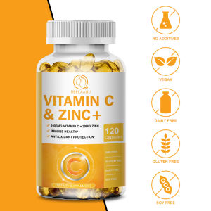 Vitamin C Capsules 1000mg with Zinc Vitamin Cand Zinc 20mg Immune Support and Antioxidant Supplement for Skin Health