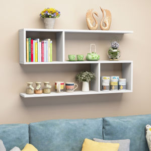 ชั้นติดผนัง  3 ชั้น ชั้นวางของติดผนัง ไม่จำเป็นต้องเจาะ ชั้นไม้วางของติดตั้งง่าย กรอบไม้ติดผนัง ของตกแต่งบ้าน