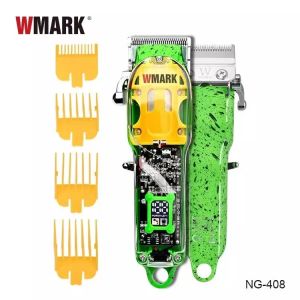 WMARK transparent hair clipper oil head LCD digital display electric clipper hair clipper NG-408 gradient charging fader