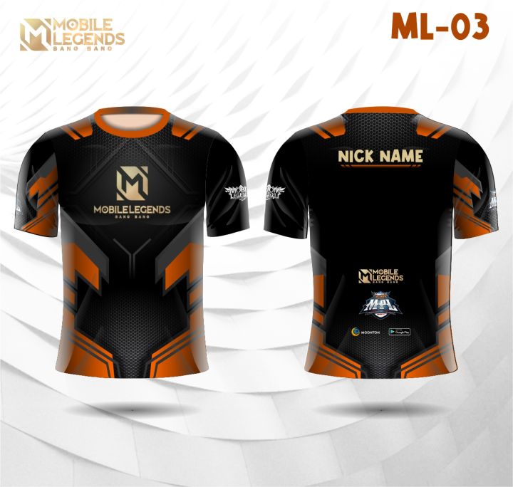 Jersey e sport mobile legends bang bang baju game ml kaos gamer