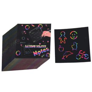 ร้านอยู่ที่ไทย แผ่นขูดรูป DIY สำหรับขูดภาพ 100ชิ้น ระบายสี ของเล่นเสริมพัฒนาการ ฝึกศิลปะ