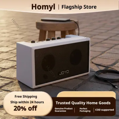 Homyl Built-in Battery Electric Guitar Amp Plug-and-Play Bluetooth Guitar Amp Two Channel Practice Amplifier for Outdoor Performance Travel