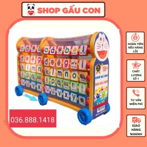 Đồ chơi bảng học chữ cái chữ số đa năng Doraemon hàng Việt Nam kiểu xe đẩy đa năng