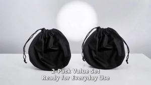 Pack of 2 Helmet Bags - Lightweight Motorcycle Helmet Storage Carrying Bags for Sport Riding Travel (Black)