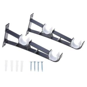 2Pcs Double Curtain Rod BracketsHeavy Duty Curtain Rod Holders for Window BedroomHome Curtain RodDrapery Rod Gift