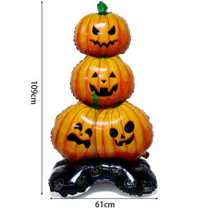 YESPERY ลูกโป่งฟักทองแม่มดบอลลูนตั้งขนาดใหญ่สำหรับวันฮาโลวีนตกแต่งฮาโลวีนมีความสุขลูกโป่งฟอยล์ของเล่นเป่าลมอุปกรณ์งานเลี้ยง