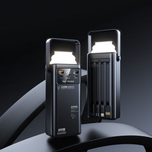 Sạc dự phòng 50.000mAh trong suốt có sạc nhanh PD 120W kèm 4 cáp sạc tích hợp đèn ngủ