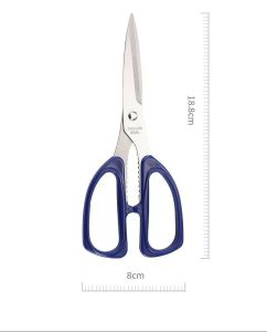 Kéo nhà bếp bằng thép không gỉ kéo may đa năng cán nhựa màu xanh dương thích hợp dùng trong gia đình học sinh và văn phòng để cắt chỉ.