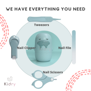 4 in 1 Baby Manicure Kit Cute Nail Clipper Cutter Scissors File Tweezers Infant Children Newborn | Pengetip Kuku Bayi