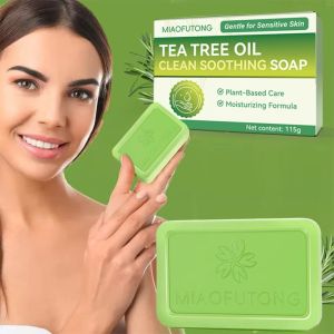 MAKERVY Tea Tree Oil Tea Tree Soap Natural Ingredients Skin Cleaning Tea Tree Oil Soap Gentle Exfoliating Bar Soap Body Skin Care