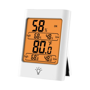 Large Screen Digital Temperature Humidity Meter With Double Readings And Magnetic Back Backlight For Easy Installation